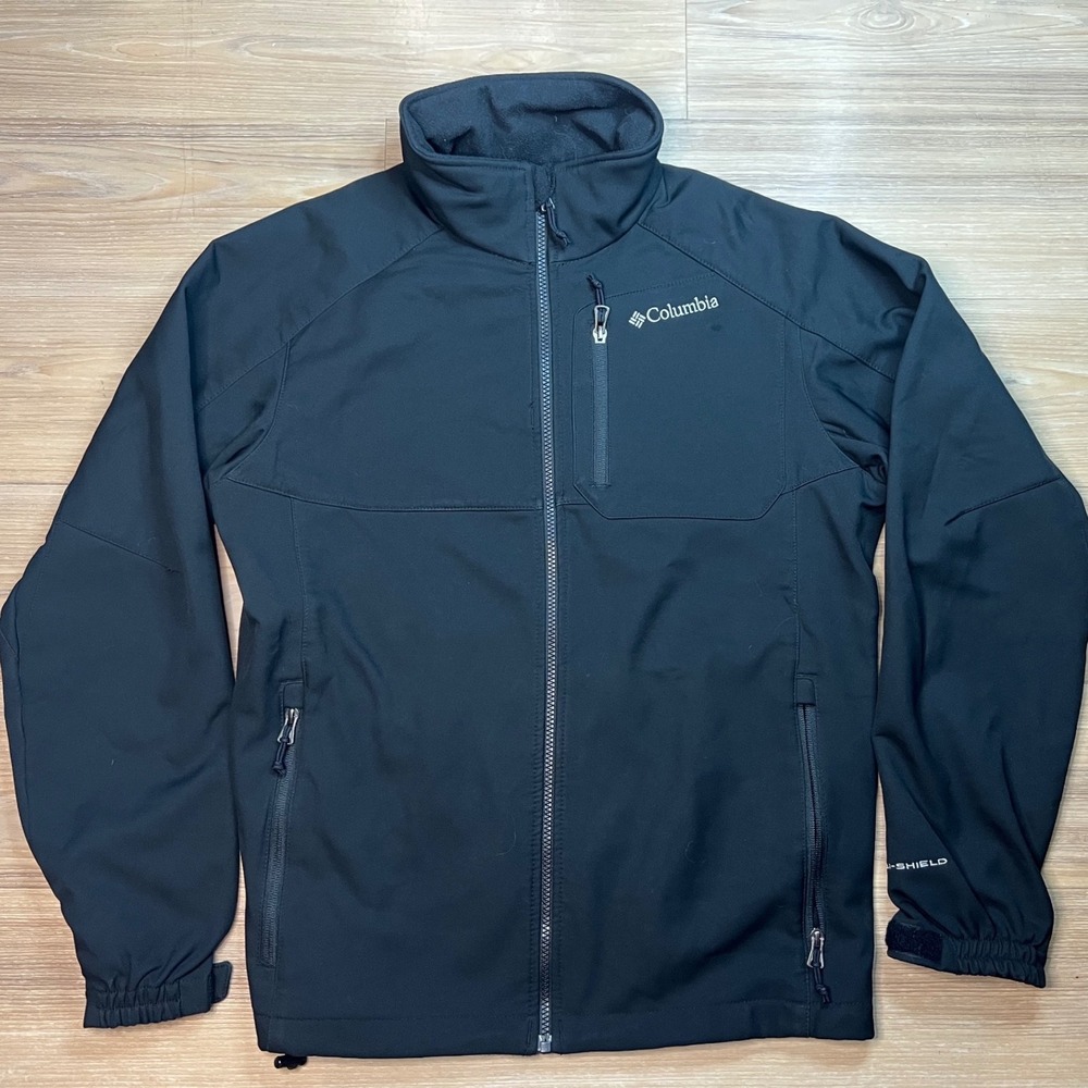 Columbia Mens Softshell Jacket Omni-Shield Full Zip Black Medium